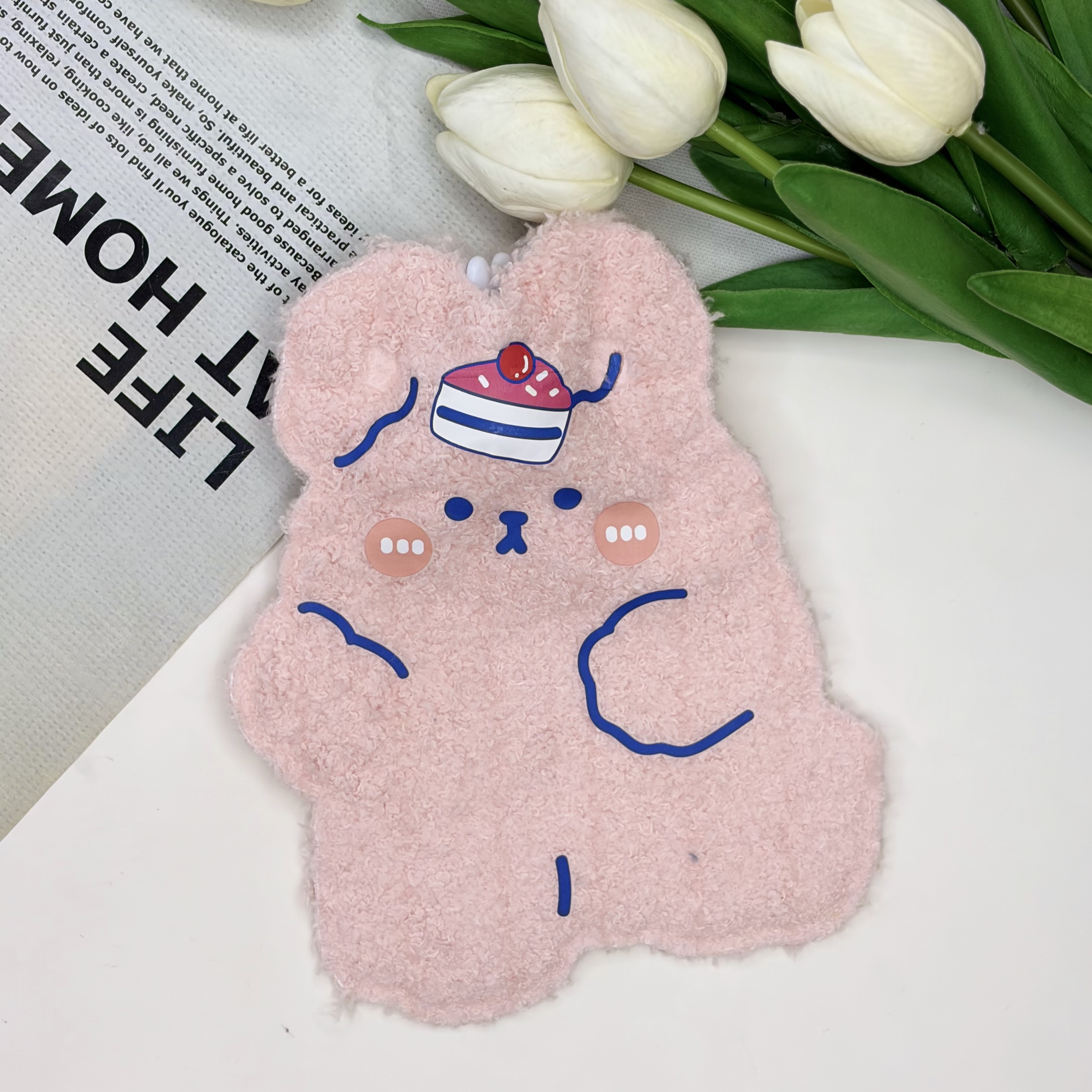 کیسه آب گرم فانتزی طرح خرگوشی تدی رنگ صورتی