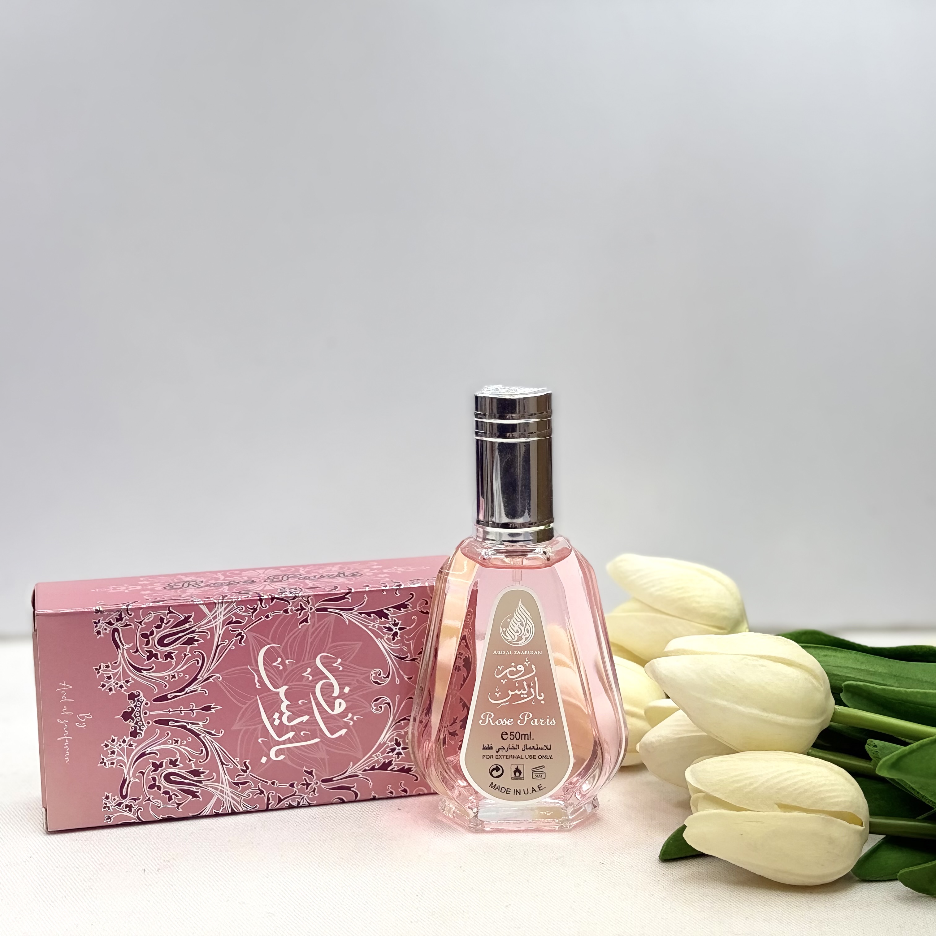 ادکلن عربی رایحه رز باریس rose paris ماندگاری و پخش بو زیاد ۵۰میل