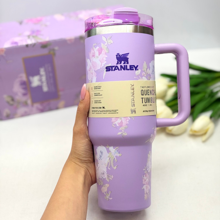 تراول ماگ طرح گلدار بنفش یاسی ۱/۱۸ لیتر برنداستنلی STANLEY