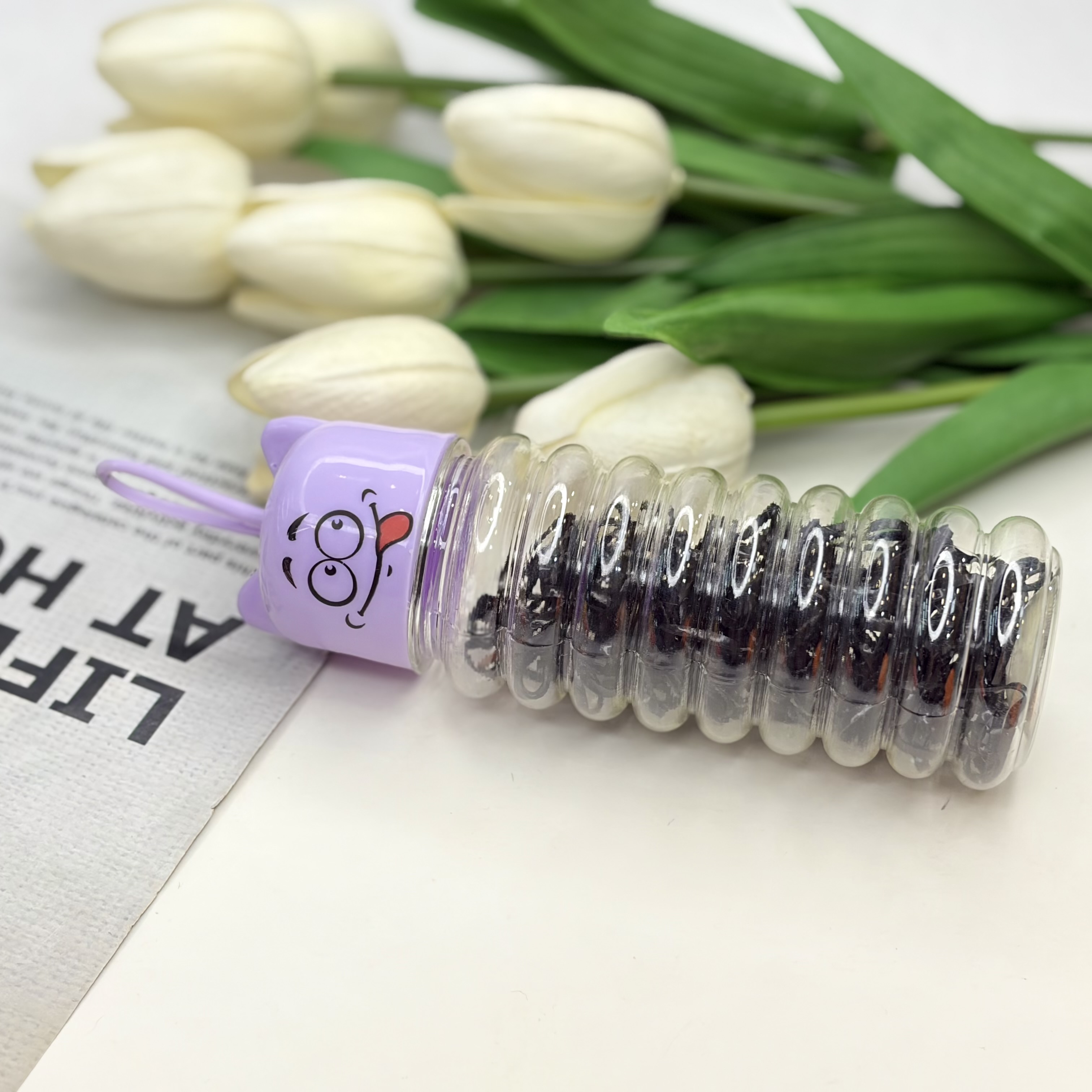 پک کش چهل گیس رنگ مشکی ضخیم استوانه شیاردار