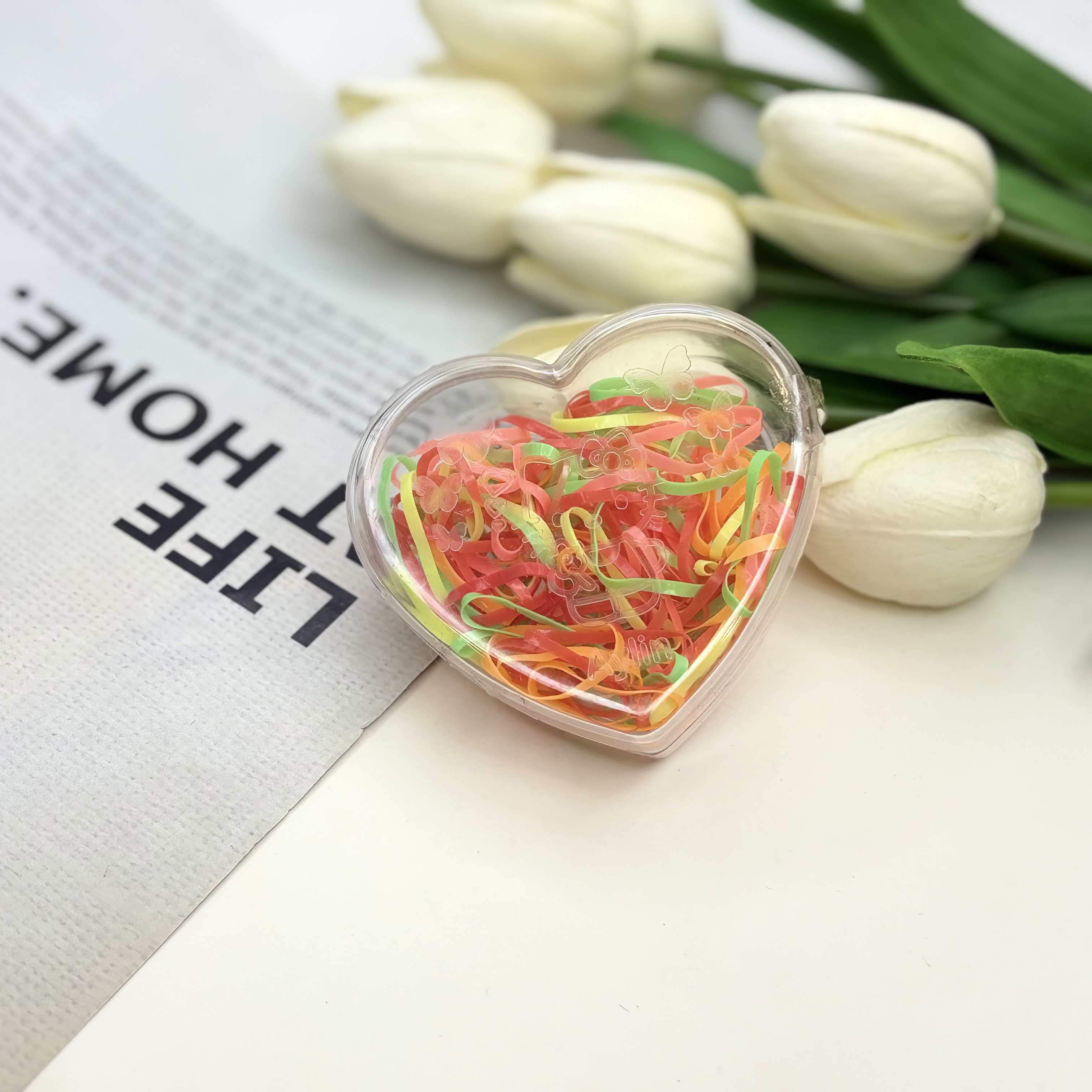 پک کش چهل گیس رنگی رنگی ضخیم طرح قلب