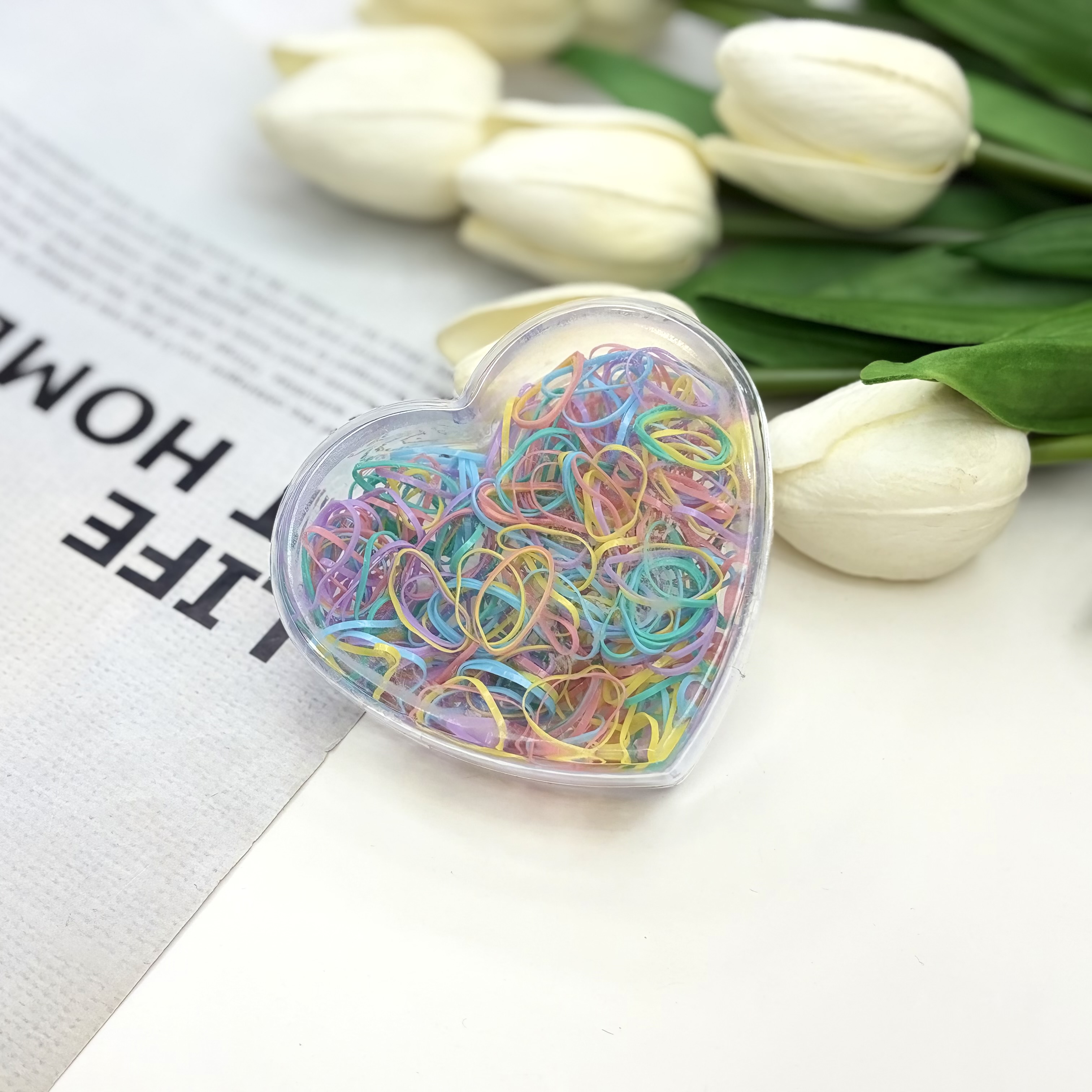 پک کش چهل گیس رنگی رنگی باریک طرح قلب