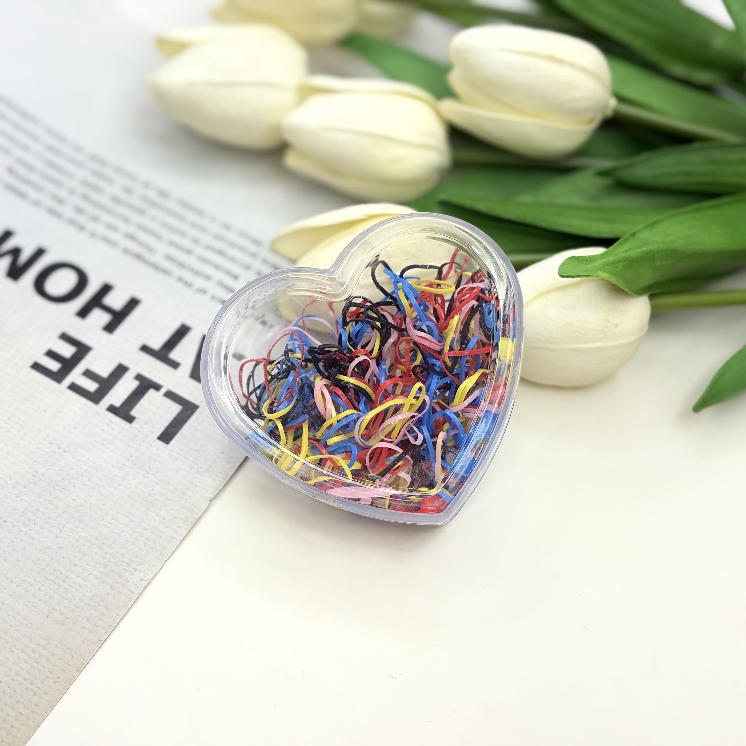 پک کش چهل گیس رنگی رنگی باریک طرح قلب