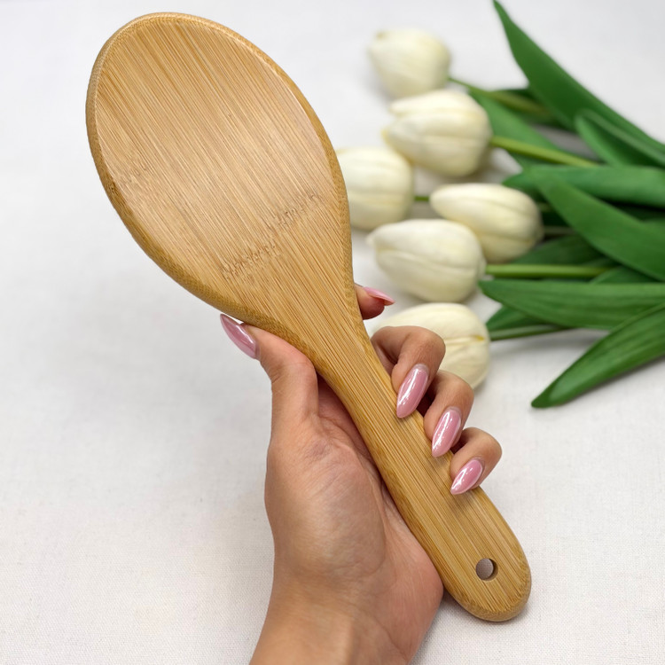 برس اکستنشن و گره باز کن ضد آب مو چوبی طرح بیضی