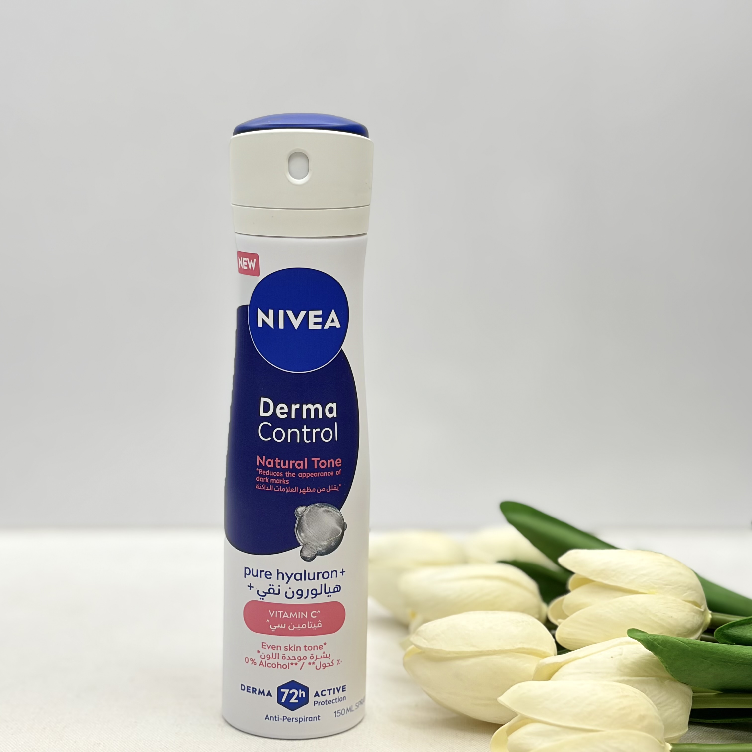 اسپری دئودرانت بدن رایحه DERMA CONTROLمدل natural tone ماندگاری ۷۲ساعت بدون الکل ۱۵۰ میل
