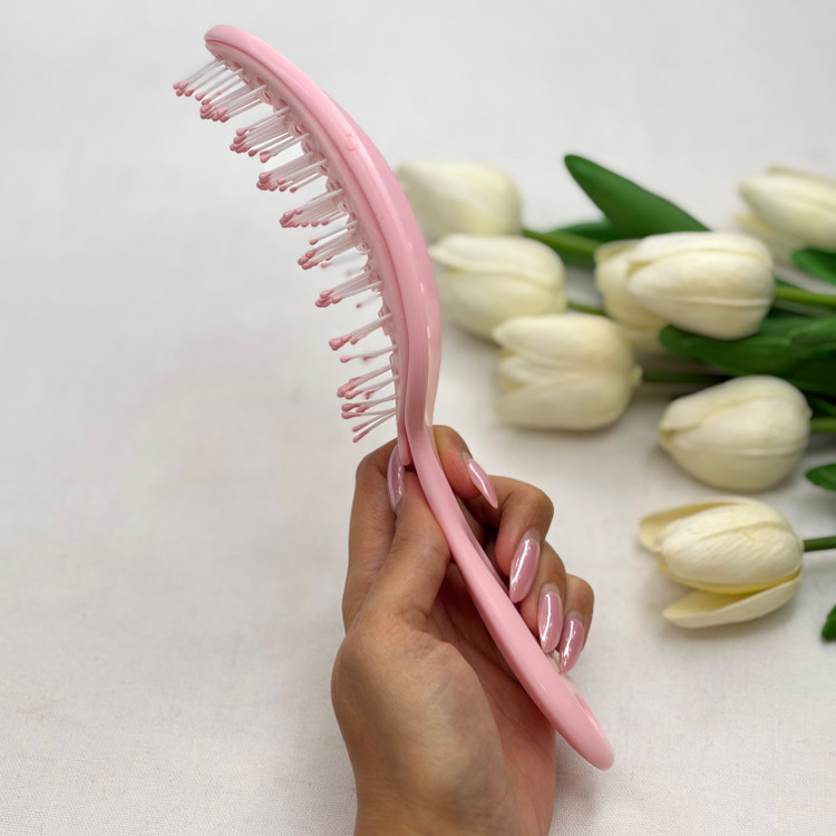 برس مو گره باز کن مخصوص انوع مو اکستنشن و فر و صاف دای کفی ورقه ای جداشونده برای تمیزکردن قابل شستشو و ضد آب