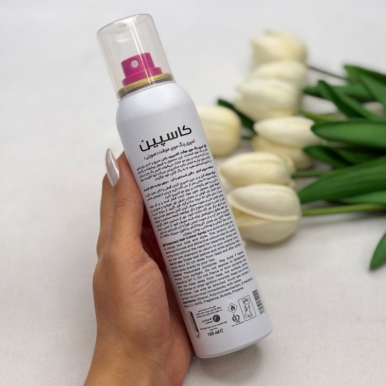 اسپری رنگ مو موقت کاسپین مدل VIVID PINK رنگ صورتی 150میل
