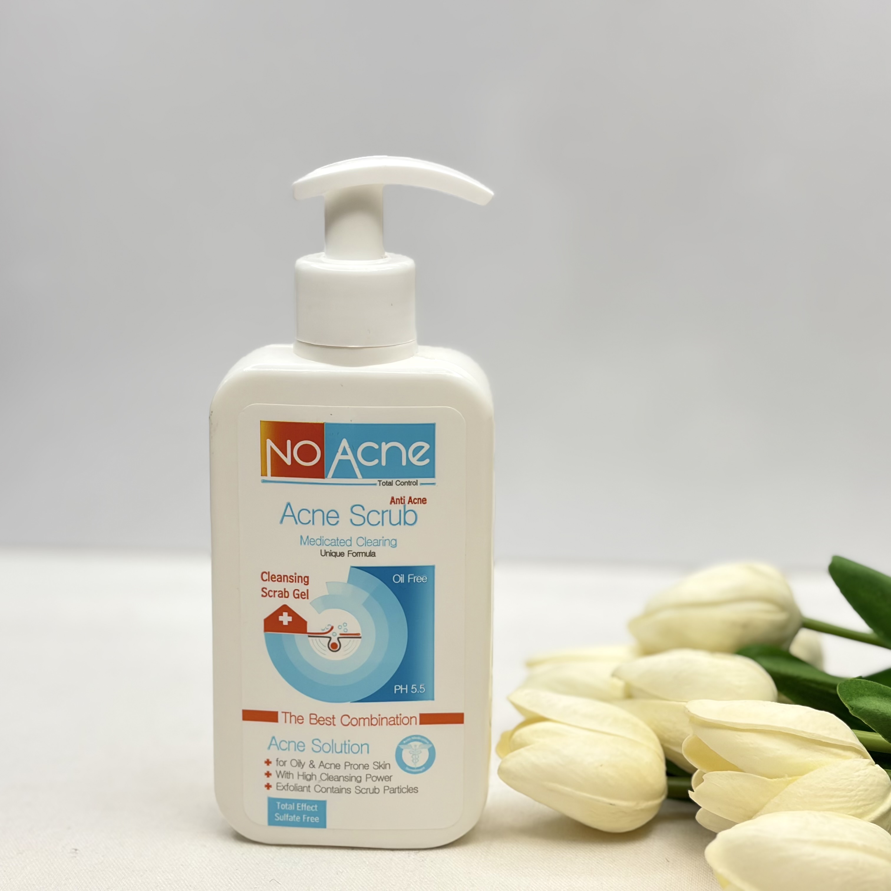 ژل اسکراب لایه بردار نو آکنه مدل Acne Solution مناسب پوست چرب و جوش دار حجم 235 میل