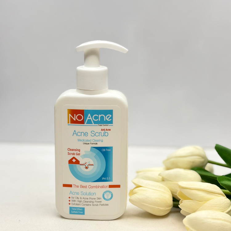 ژل اسکراب لایه بردار نو آکنه مدل Acne Solution مناسب پوست چرب و جوش دار حجم 235 میل