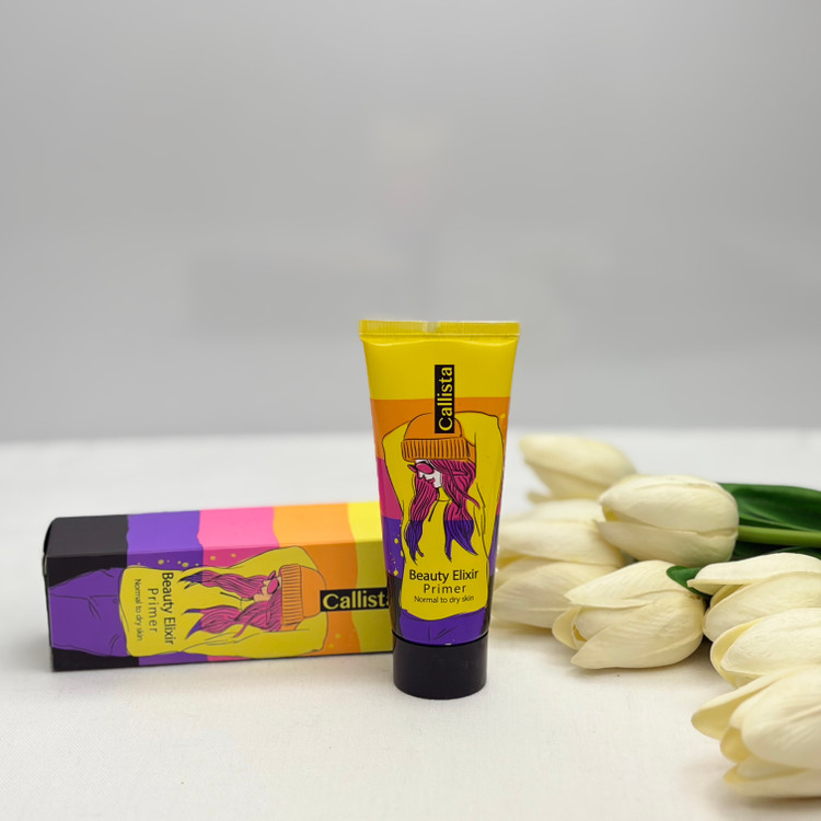 پرایمر کالیستا مدل beauty elixir بافت سبک و ابریشمی، جلوه مات، پوشاننده خطوط و لکها، حجم 35 میل