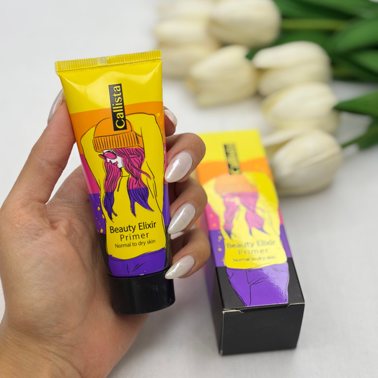 پرایمر کالیستا مدل beauty elixir بافت سبک و ابریشمی، جلوه مات، پوشاننده خطوط و لکها، حجم 35 میل