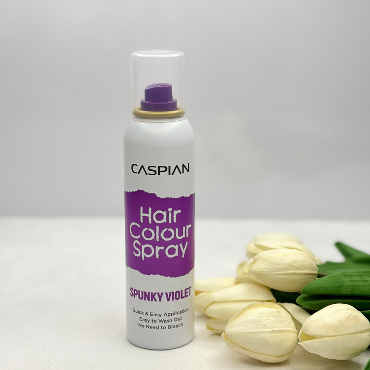 اسپری رنگ مو موقت کاسپین مدل SPUNKY VIOLET رنگ بنفش 150میل
