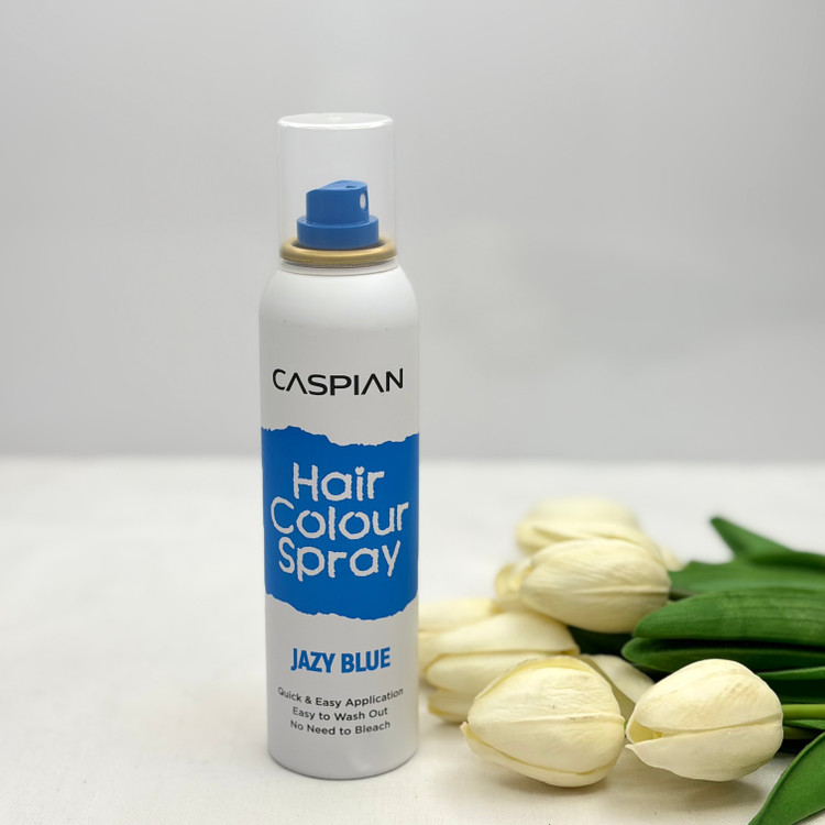 اسپری رنگ مو موقت کاسپین مدل JAZY BLUE رنگ آبی 150میل