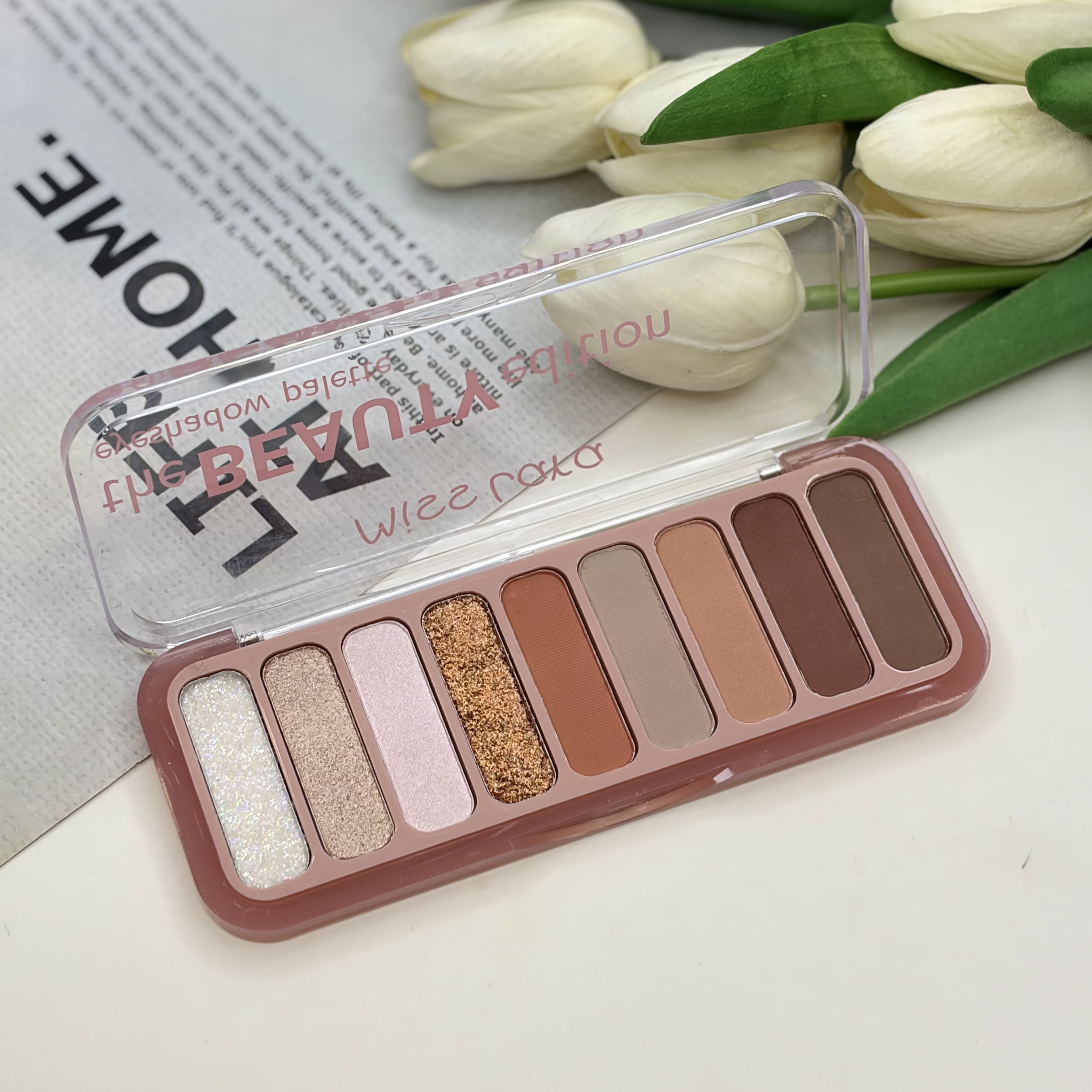 پالت سایه 9 رنگ مات و شاین شماره 2  پلت مدل The Beauty Edition