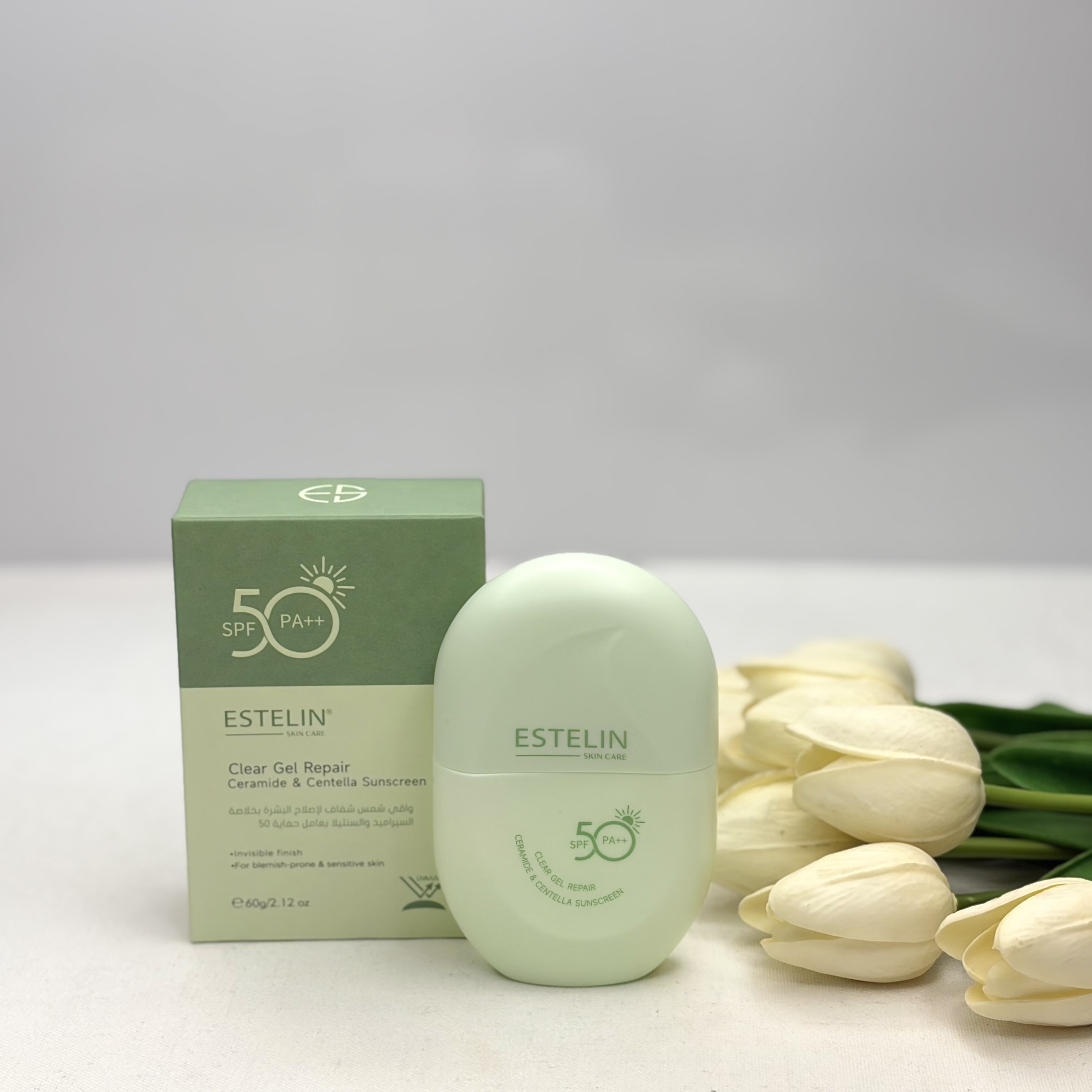ضدآفتاب ترمیم کننده صورت spf 50 رنگ سبز ۶۰گرم